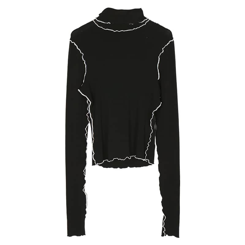 High neck long sleeve T-shirt