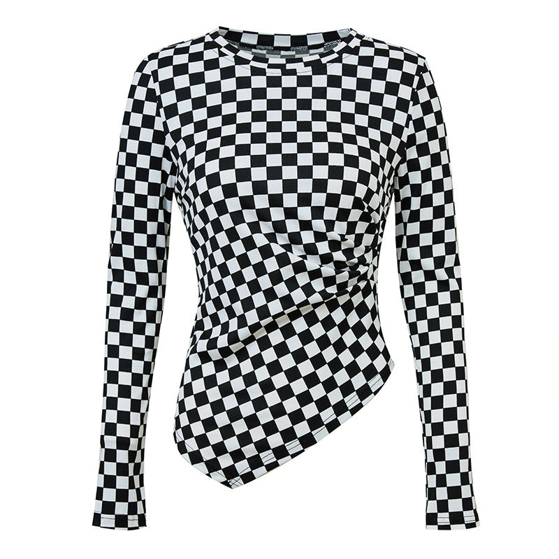 Chemise slim à carreaux noir et blanc