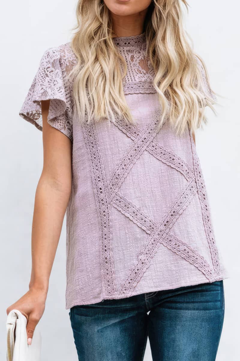 Lace cutout T-shirt