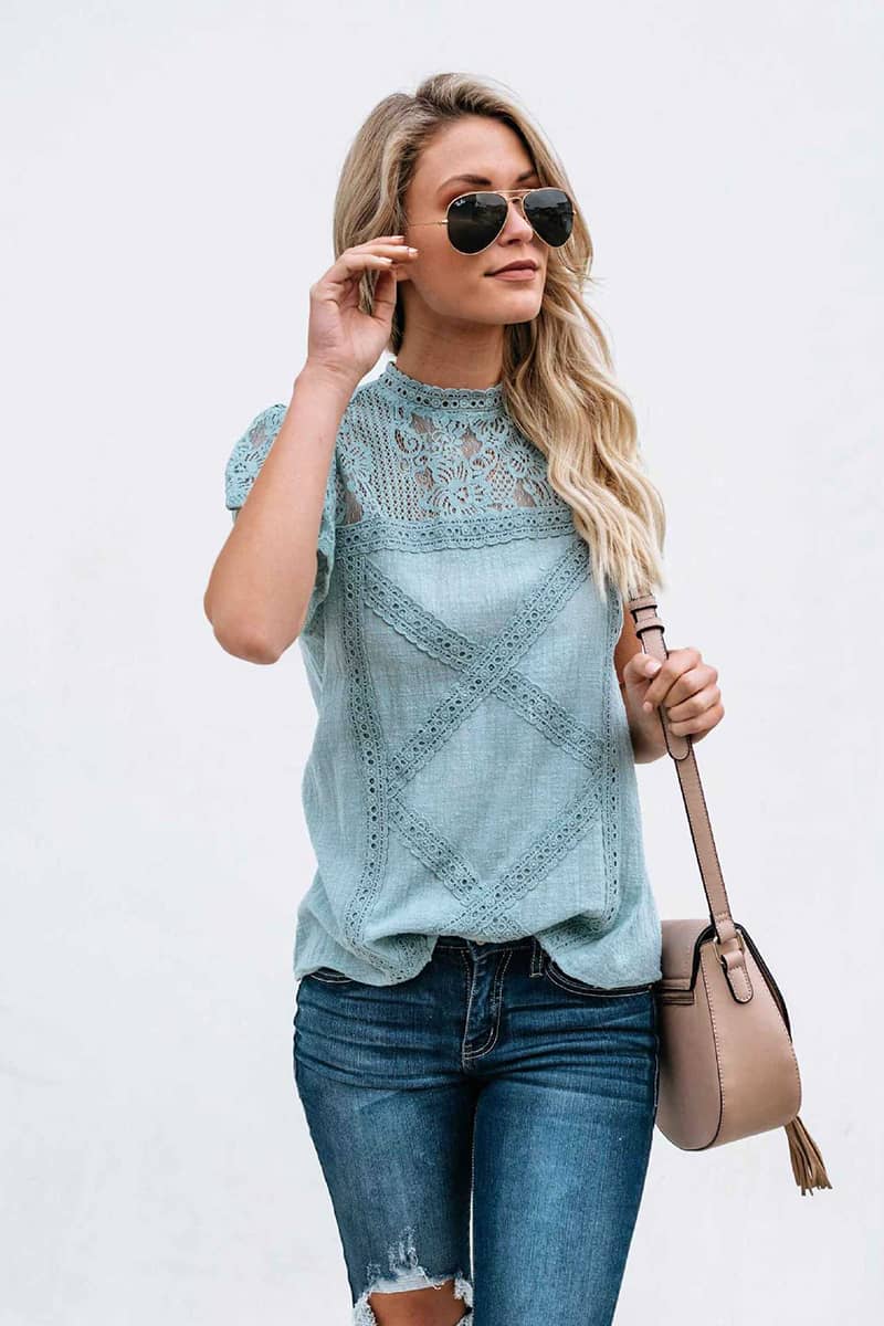 Lace cutout T-shirt