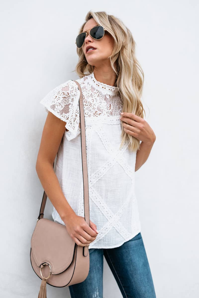 Lace cutout T-shirt