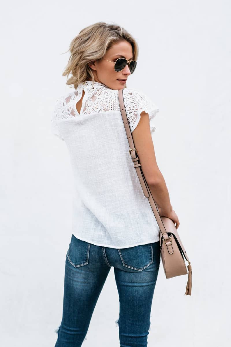 Lace cutout T-shirt