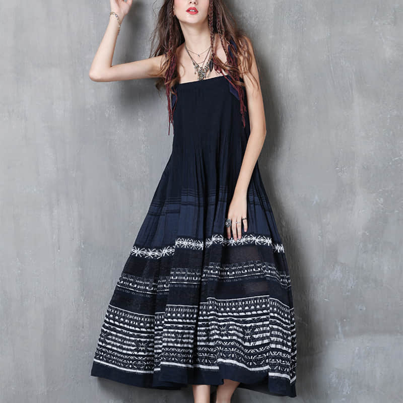 Mid-length suspender skirt Reservation flower fashion dress  | YonPop