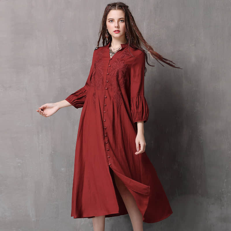 Loose cotton and linen dress  | YonPop