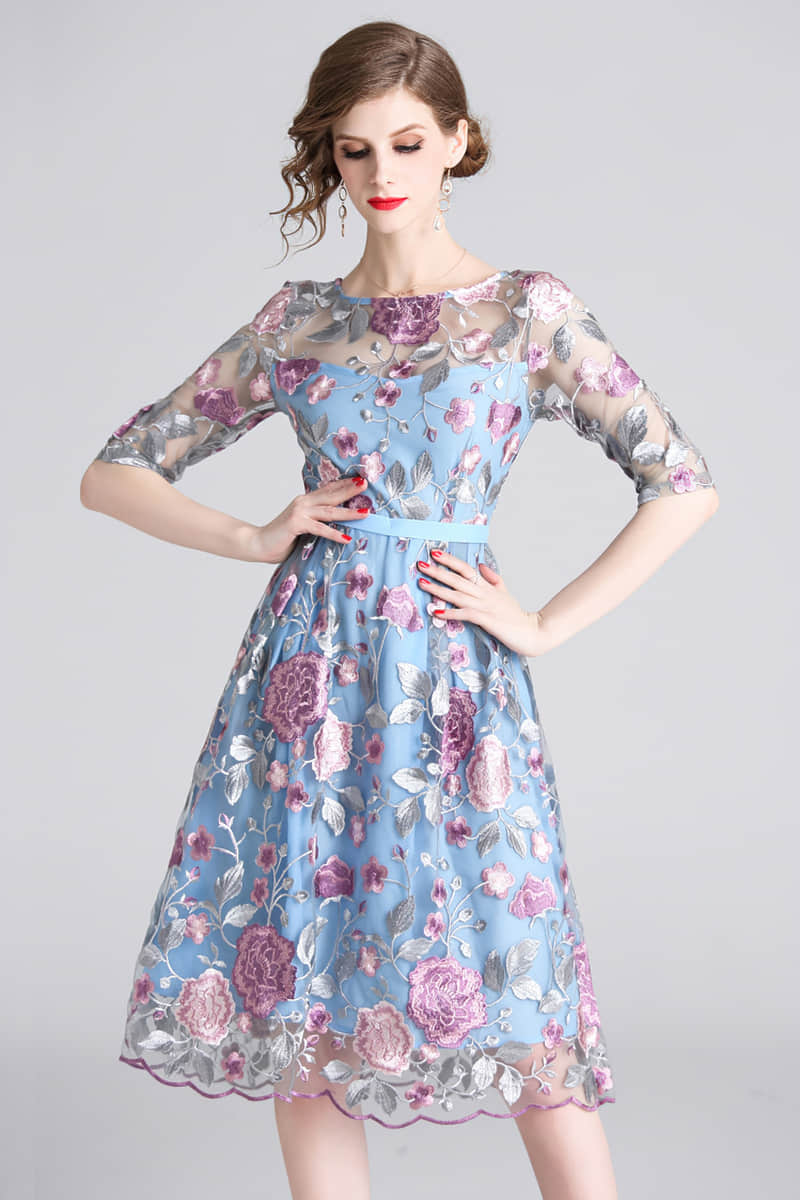 Spring and summer embroidered dress 2XL | YonPop