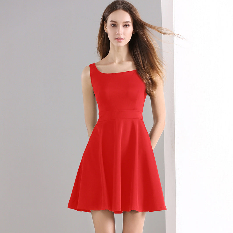 Sleeveless slim slimming bottoming dress  | YonPop