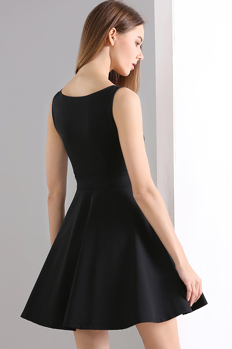 Sleeveless slim slimming bottoming dress Black / 2XL | YonPop