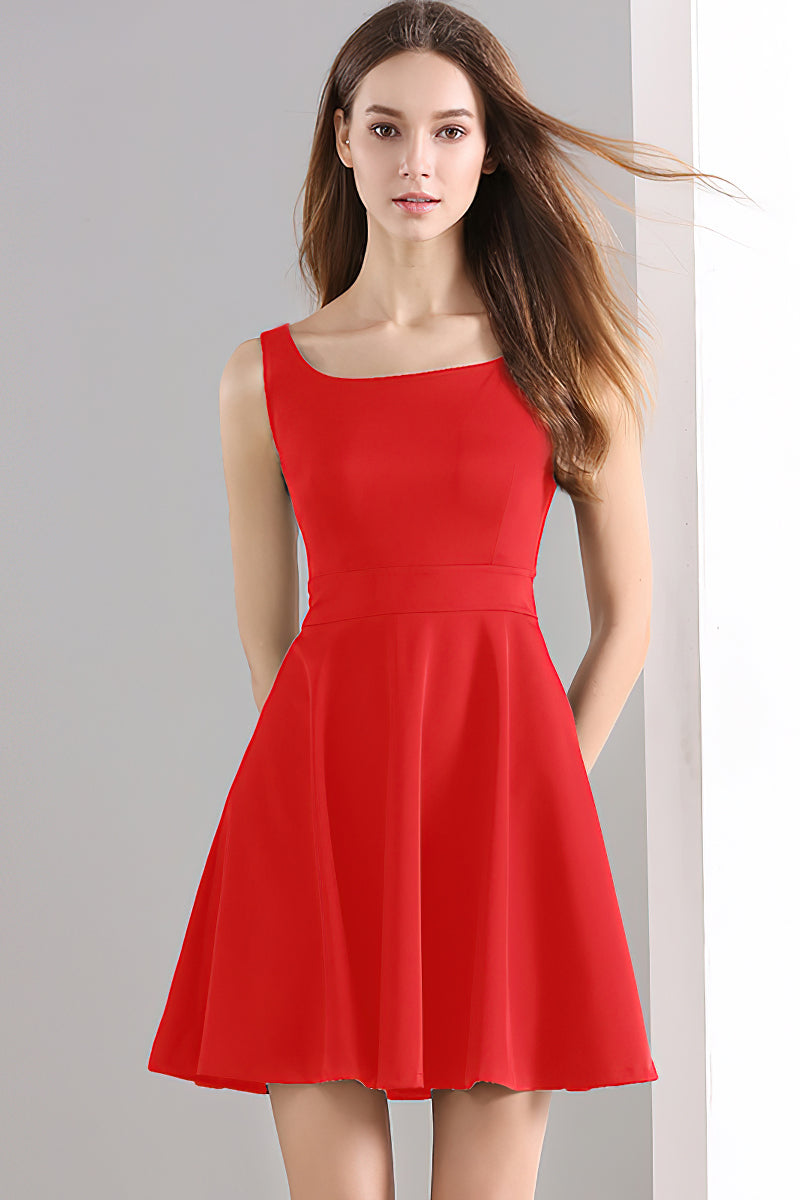 Sleeveless slim slimming bottoming dress Red / 3XL | YonPop