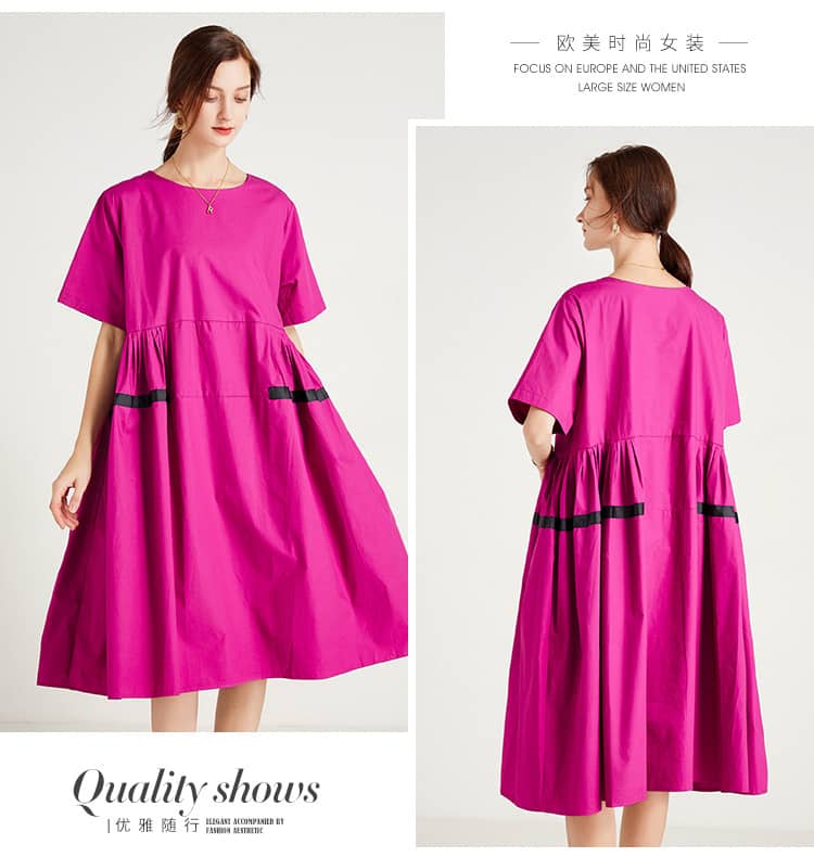 Plus size women's fashion loose dress  | YonPop