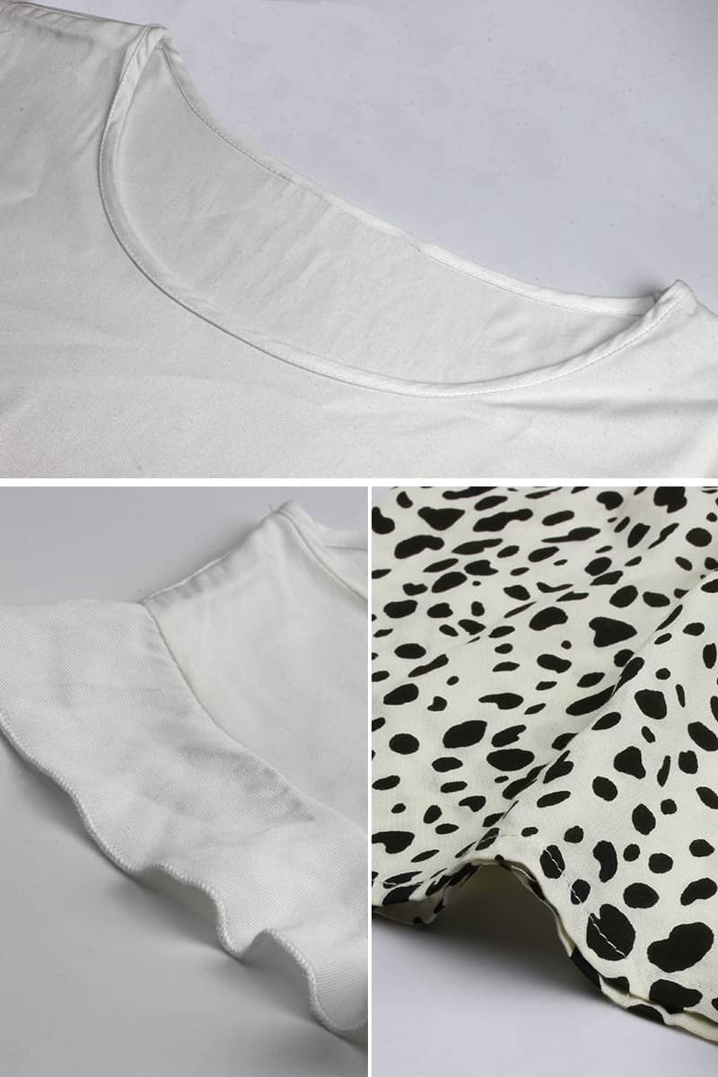 Summer stitching leopard print flying sleeve dress  | YonPop