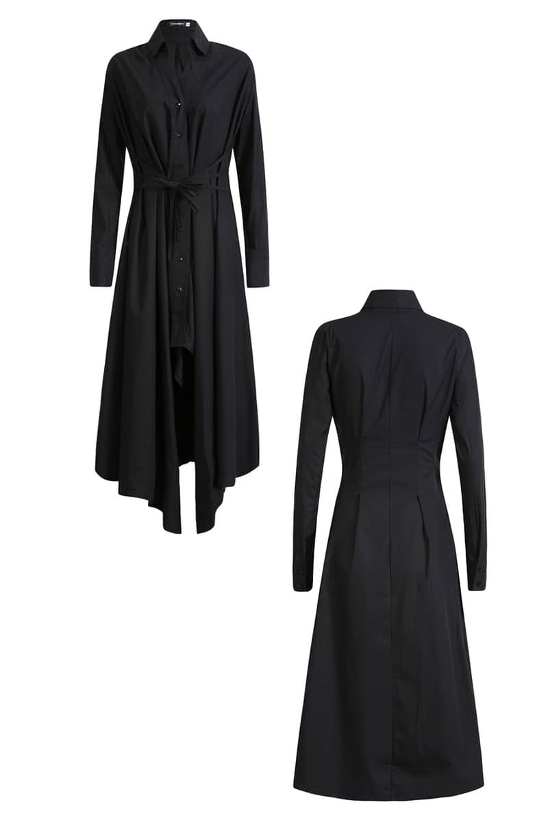 Over-the-knee long-sleeved dress