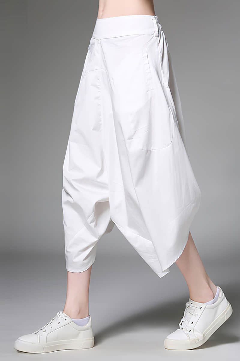 Women's plus size loose all-match harem pants White / 3XL | YonPop