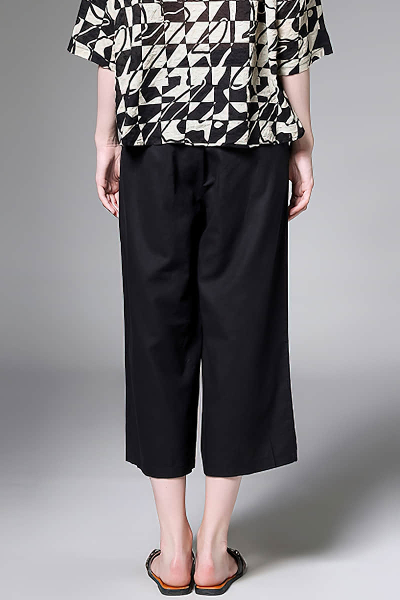 Plus size women's all-match linen cotton wide-leg pants  | YonPop