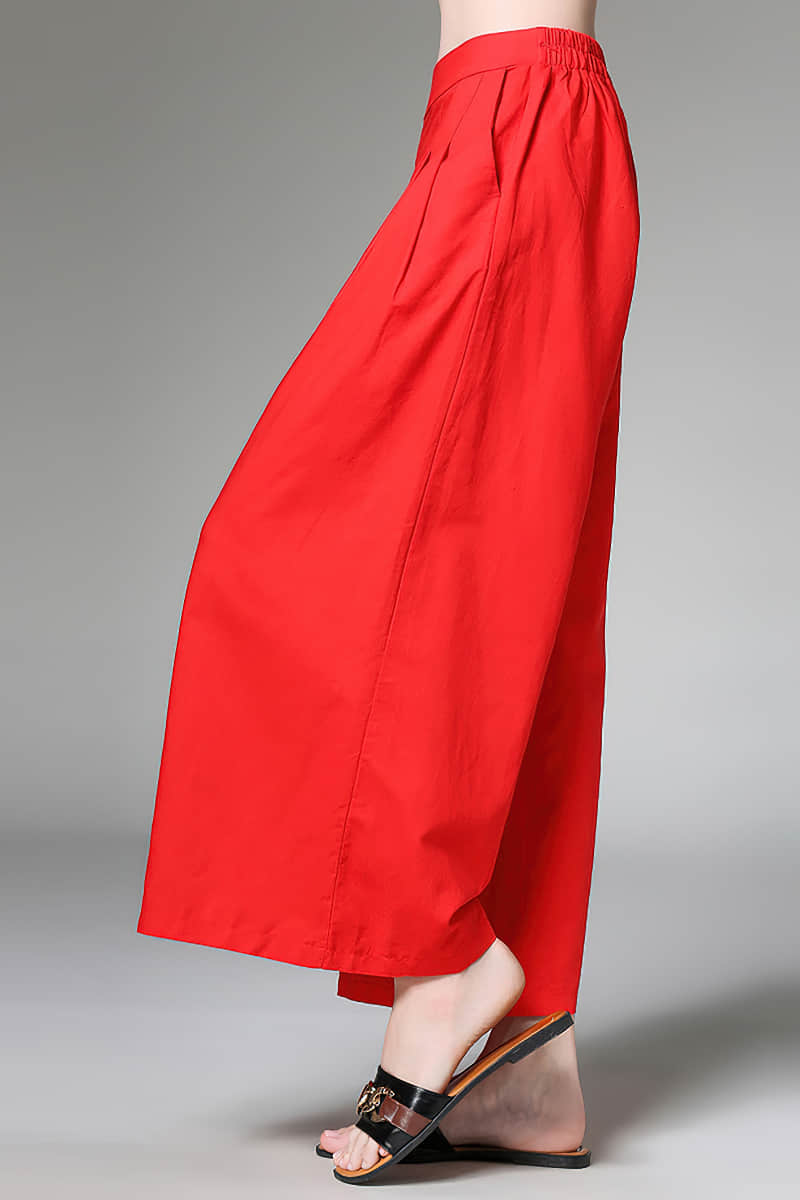 Large size loose and thin linen pants Red / 3XL | YonPop