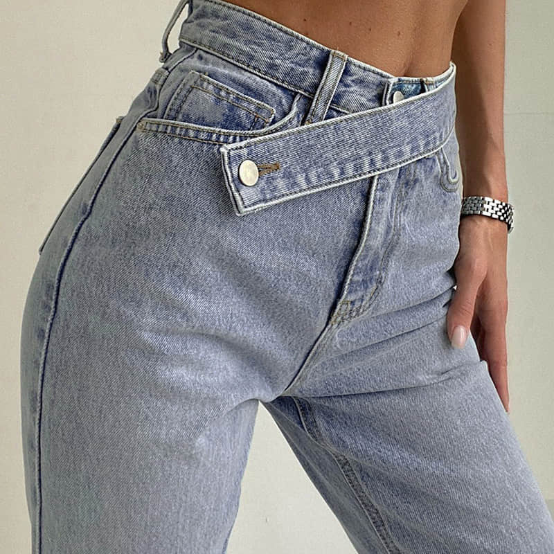 Women's featured sexy waist denim pants  | YonPop