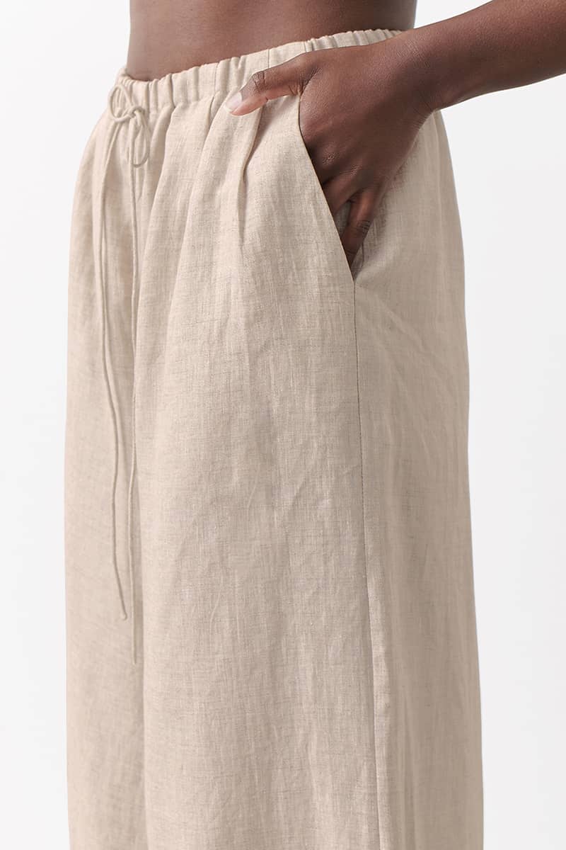 Thin cotton and linen loose casual wide-leg pants  | YonPop