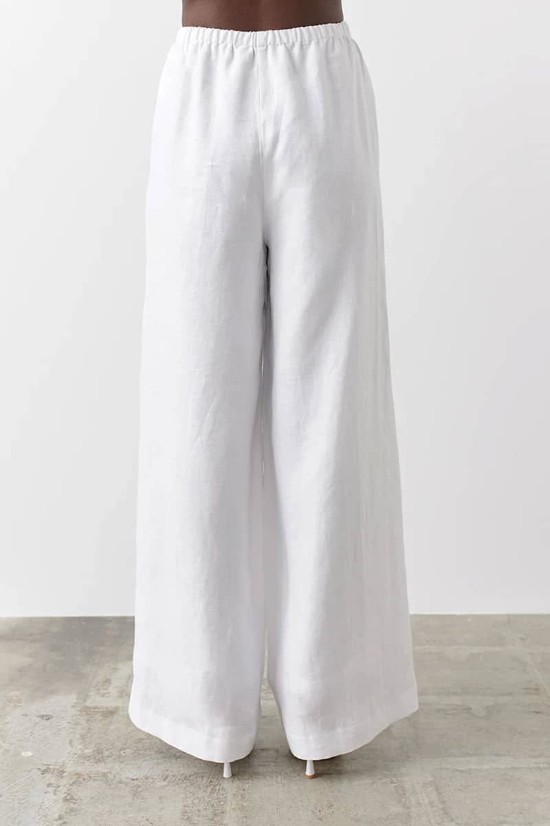 Thin cotton and linen loose casual wide-leg pants  | YonPop