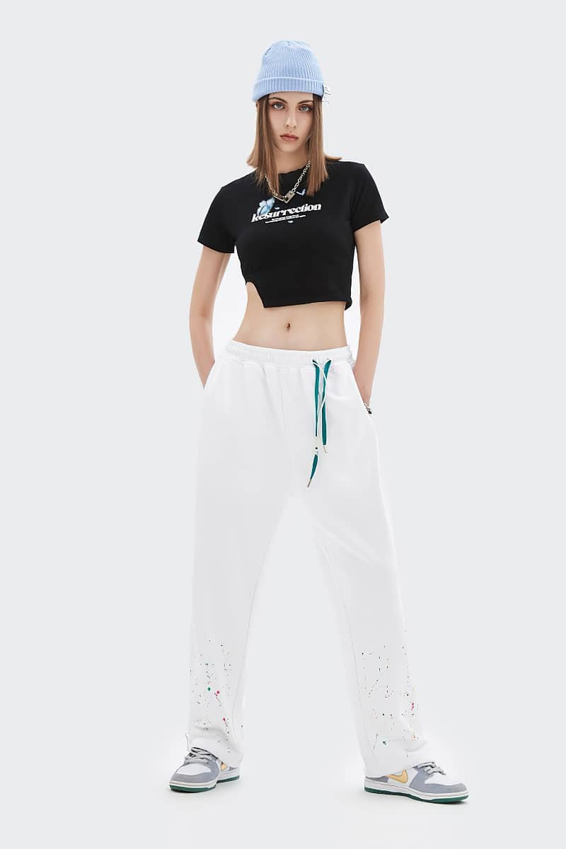 Personality splash ink casual sports loose guard pants  | YonPop