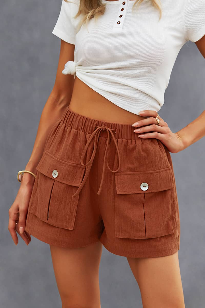 Women's wide-leg shorts summer hot pants One-Color / L | YonPop