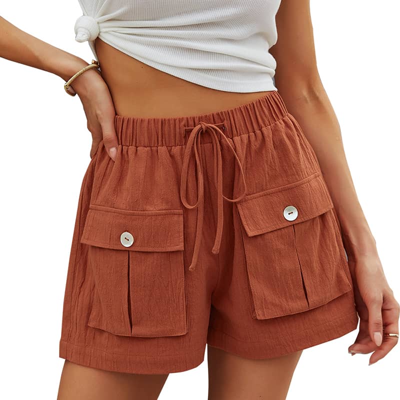 Women's wide-leg shorts summer hot pants One-Color / S | YonPop
