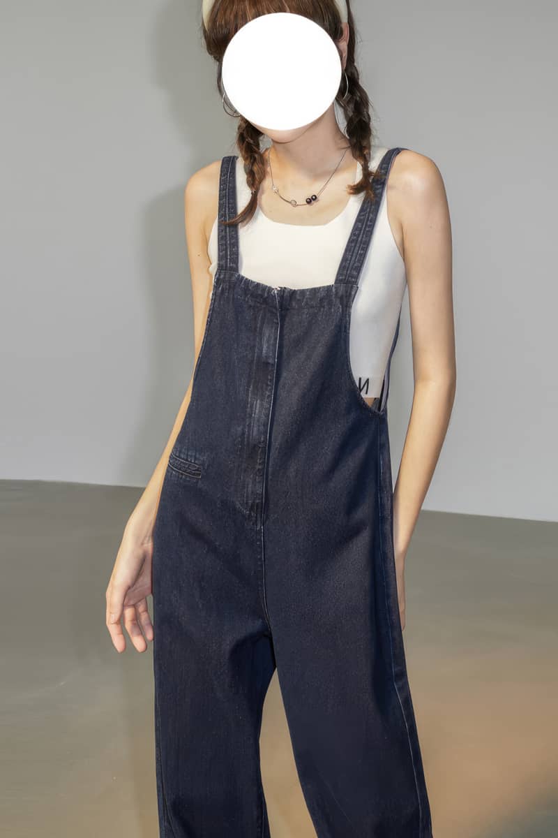 Denim Overalls Loose Wide Leg Straight Leg Pants