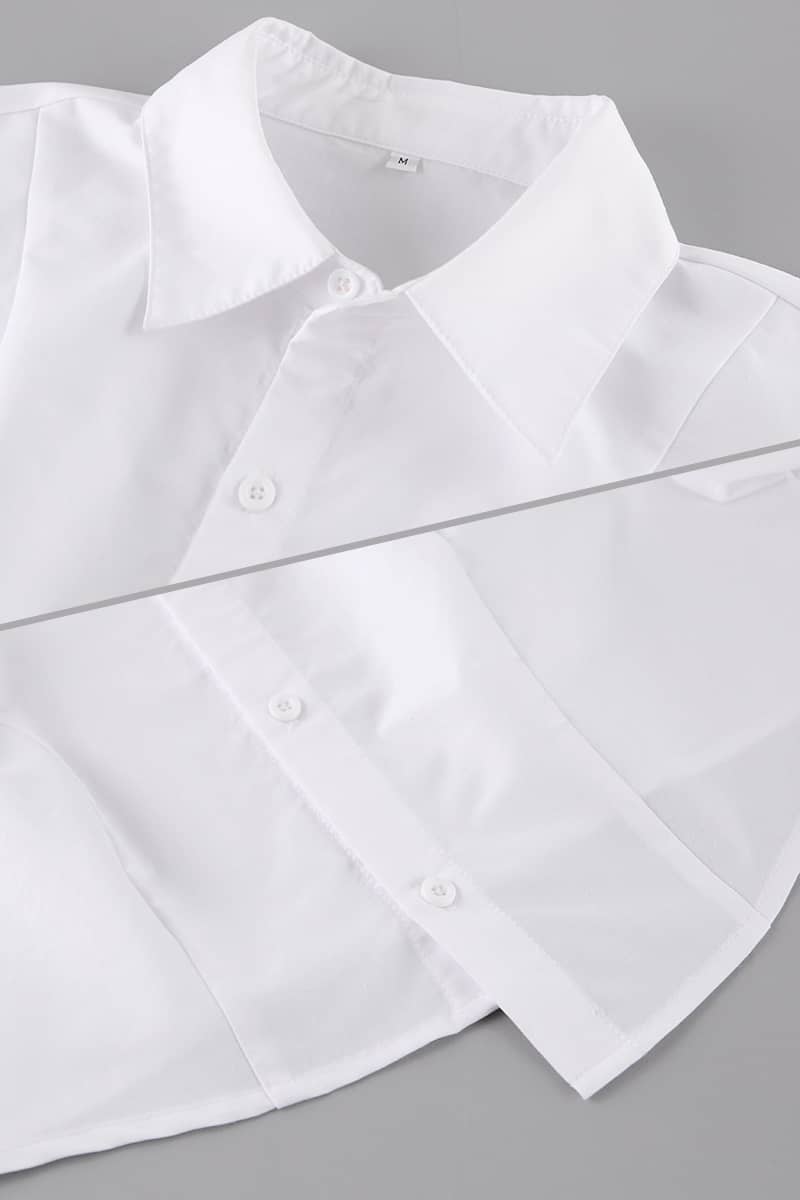 Two Piece Set white short shirt