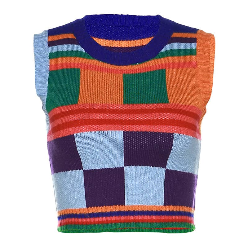 Sleeveless Vest + High Waist Shorts Knitted Sweater Set