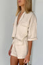 CHARLOTTE Short-Sleeved Cotton Top & Shorts Set