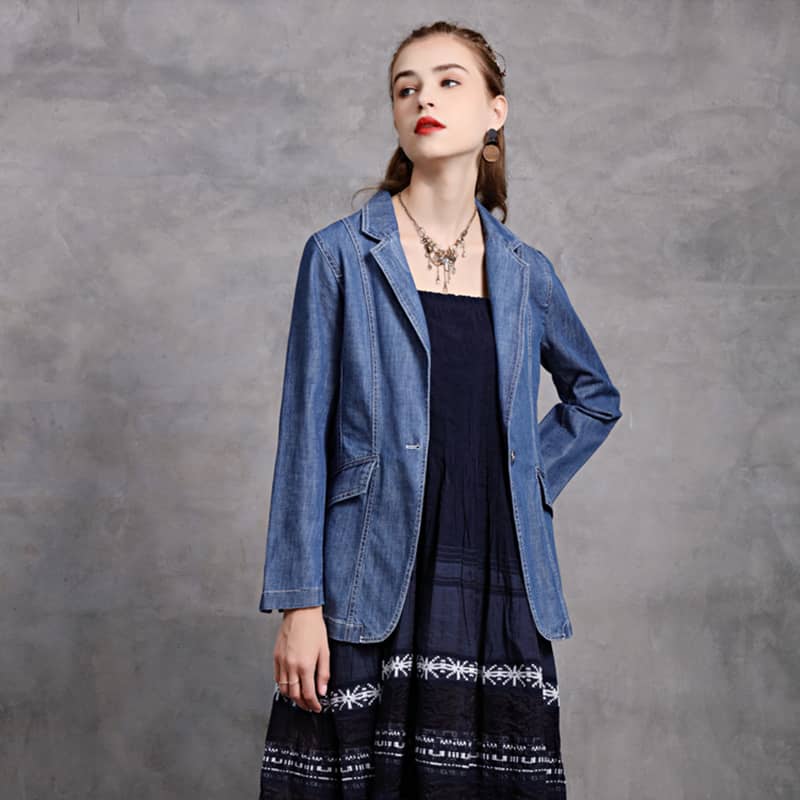 Women's fashion retro cardigan casual small suit jacket  | YonPop