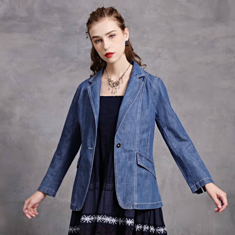 Women's fashion retro cardigan casual small suit jacket  | YonPop