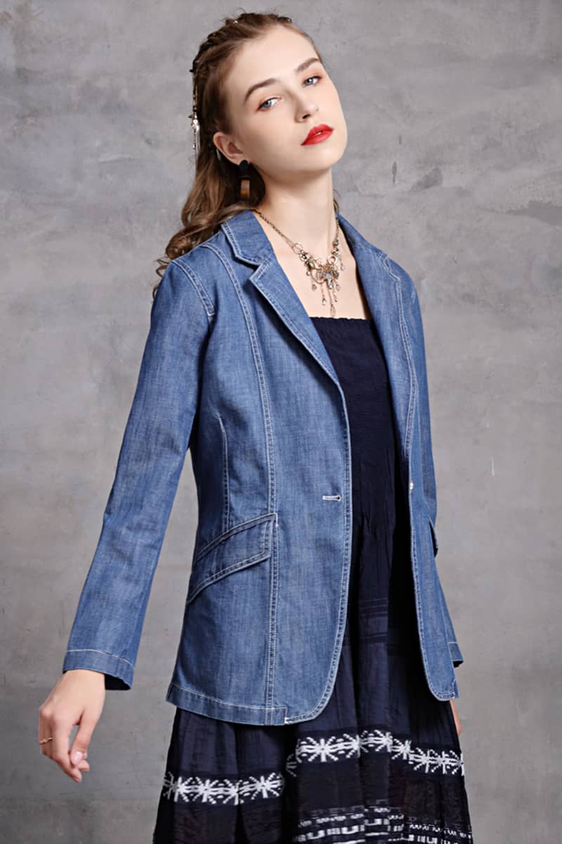 Women's fashion retro cardigan casual small suit jacket L | YonPop