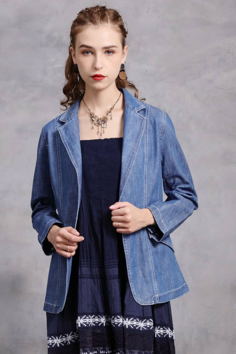 Women's fashion retro cardigan casual small suit jacket XL | YonPop