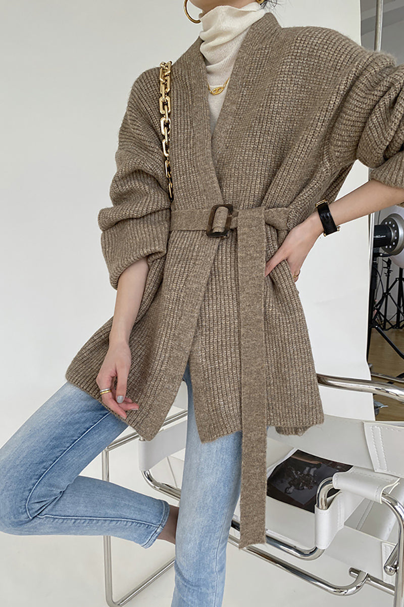 Lazy style loose sweater coat