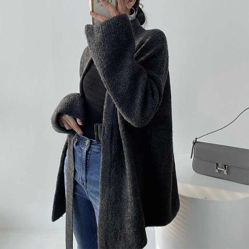 Lazy style loose sweater coat