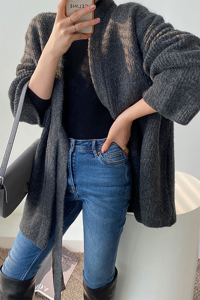 Lazy style loose sweater coat