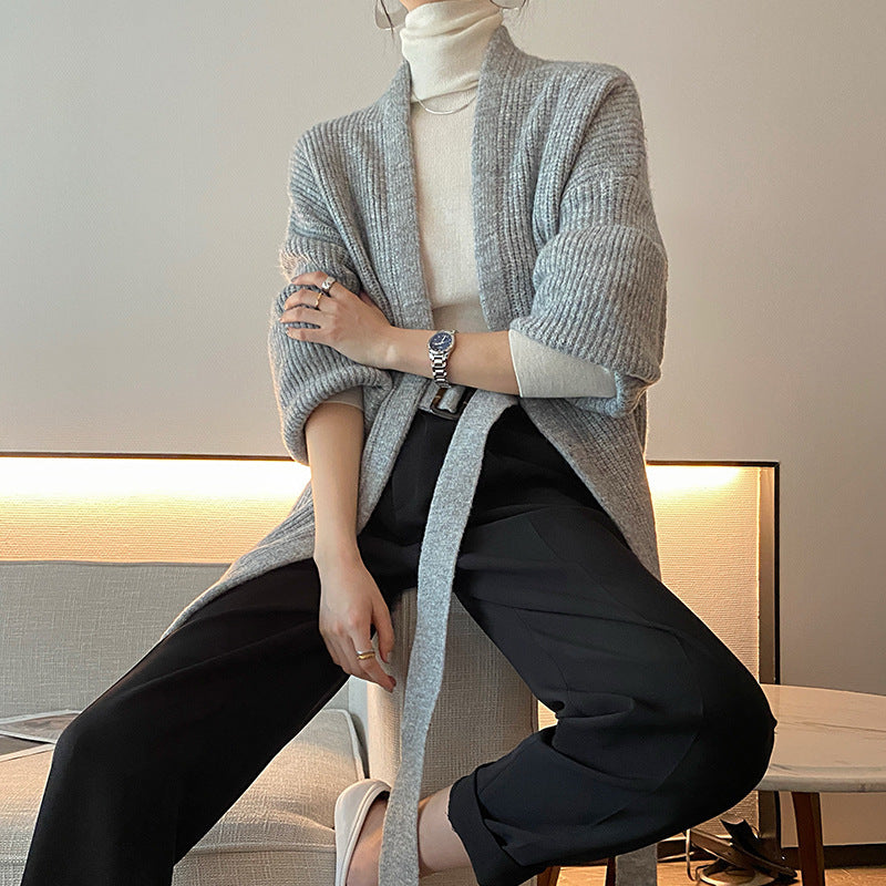 Lazy style loose sweater coat